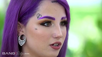 Play Pretty And Raw - Hot Inked Purple Hair Teen Banged In Threesome
