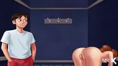 Play Summertime Saga: Wet Teen Babe in Shower Cabin - Creampie Game Action