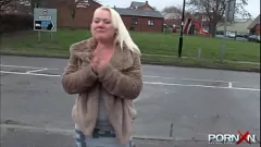 Play BBW British Babe Pissing Outdoors in Public