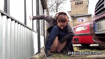 Play Czech girls get caught pulling their pants and peeing at a bus stop